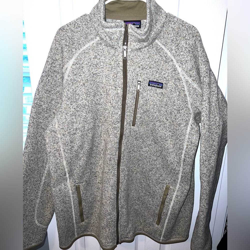 PATAGONIA MENS GREY FLEECE ZIP UP JACKET